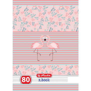 Caiet A4 dictando, 80 file, HERLITZ Flamingo