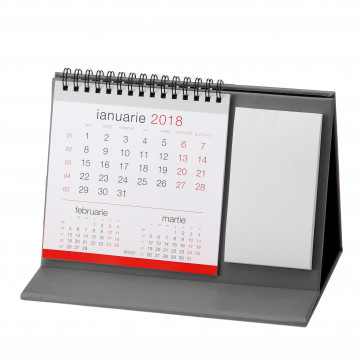 Calendar 2018, de birou, 12 file + coperta, 21.3 x 14.5cm, CARO Gri