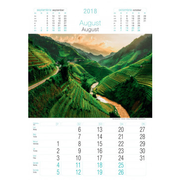 Calendar 2018, de perete, 12 file + coperta, 33 x 48cm, PEISAJE