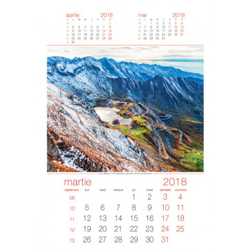 Calendar 2018, de perete, 12 file + coperta, 33 x 48cm, ROMANIA