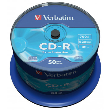 CD-R, 700MB, 52X, 50 bucspindle, VERBATIM Extra Protection