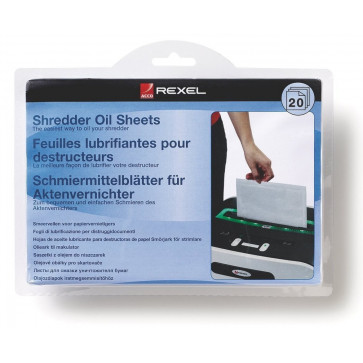 Coli impregnate cu ulei pentru distrugator, 20 coli/set, REXEL