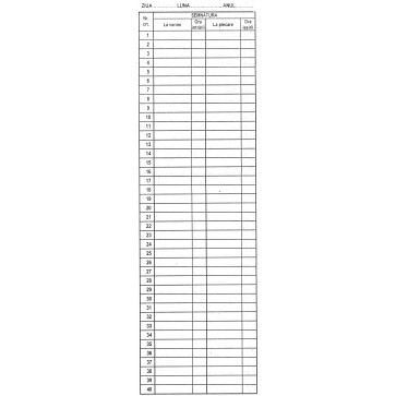 Condica de prezenta, 1/2 A4, tipar fata/verso, 50 file/carnet