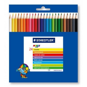 Creioane colorate, 1/1, 24 culori/set, STAEDTLER Noris Club
