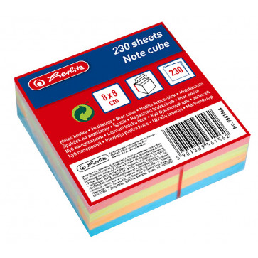 Cub din hartie color, 8 x 8cm, 80 g/mp, 230 file/set, HERLITZ 9561564_HE957281/9-1