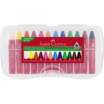 Creioane colorate, cerate, 12 culori/set, FABER CASTELL