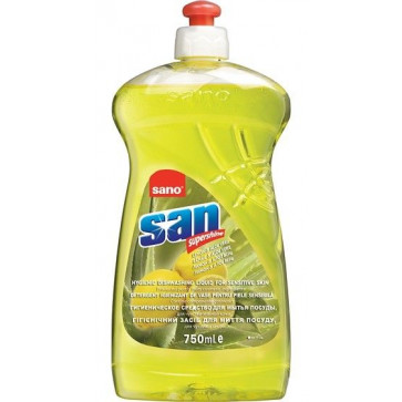 Detergent lichid pentru vase, 750 ml, Aloe Vera si Lamaie, SANO San