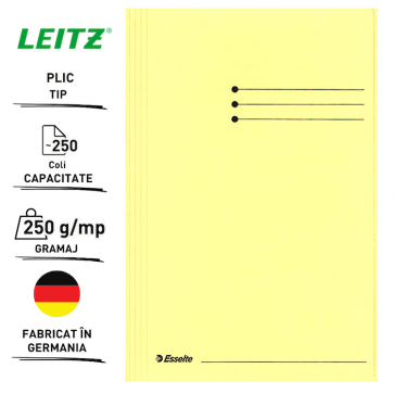 Dosar din carton, plic, 250 g/mp, galben, ESSELTE_ES1033306-1