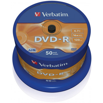 DVD-R, 4.7GB, 16X, 50 buc/bulk, VERBATIM Matt Silver