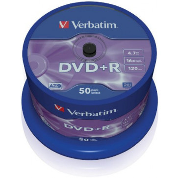 DVD+R, 4.7GB, 16X, 50 buc/bulk, VERBATIM Matt Silver