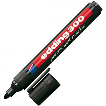 Marker permanent, varf rotund, 1.5-3mm, negru, EDDING 300