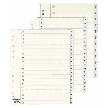 Separatoare din plastic, index A-Z, A4, ESSELTE