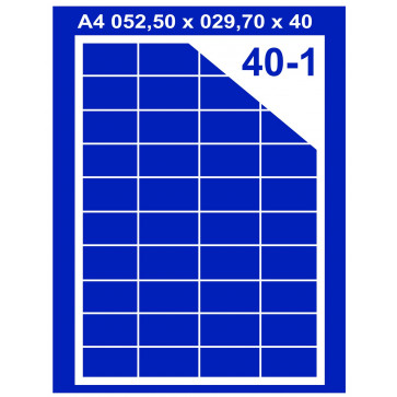 Etichete autoadezive albe, 40/A4, 52.5 x 29.5mm, 100coli/top, PLUSS