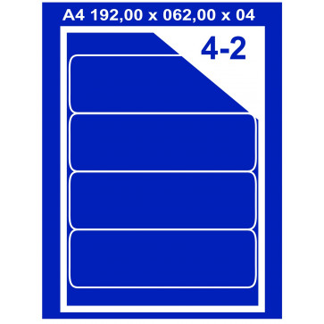 Etichete autoadezive albe, 4/A4, 192 x 62mm, 100coli/top, PLUSS