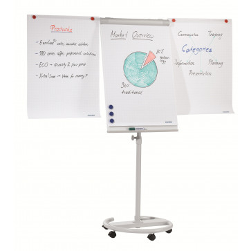 Flipchart magnetic, mobil, cu brate extensibile, 68 x 105cm, FRANKEN ECOSerie Mobil