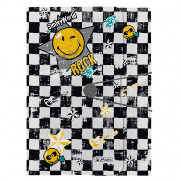 Mapa pentru documente, A4, inchidere buton cu elastic, HERLITZ Smiley World Rock