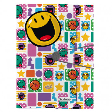 Mapa pentru documente, A4, inchidere buton cu elastic, HERLITZ Smiley World Happ