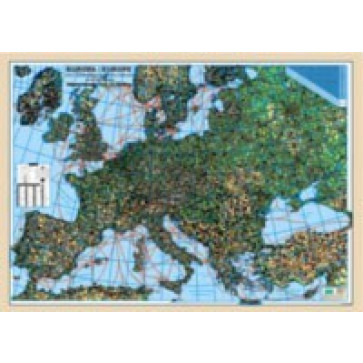 Harta plastifiata, Europa fizica-coduri postale, 140 x 100cm, AMCO PRESS