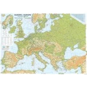 Harta plastifiata, Europa fizica, 70 x 50cm, AMCO PRESS