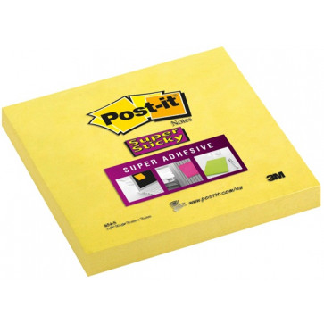 Notes autoadeziv, 76 x 76mm, 90 file/set, galben intens, POST-IT Super Sticky 654-S