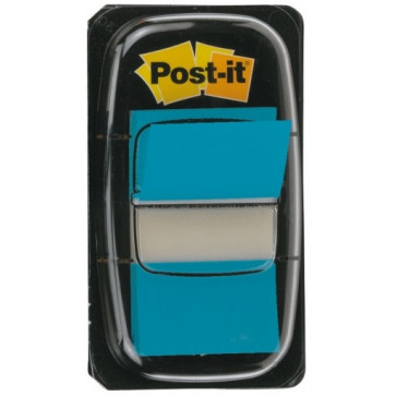 Index autoadeziv, din plastic, 25.4 x 43.7mm, 50 indecsi/set, albastru, POST-IT Classic 680-2