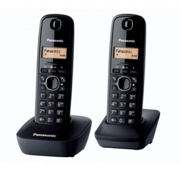 Telefon DECT PANASONIC Twin KX-TG1612FXH, negru, fara fir