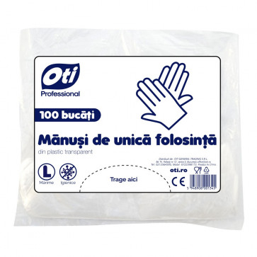 Manusi unica folosinta, 100 buc/set, masura L, transparent, OTI-1