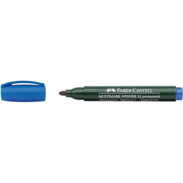 Marker permanent, albastru, varf rotund, 2.8mm, FABER CASTELL Multimark Winner 52