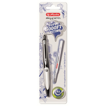 Pix cu gel, negru/alb, 1 bucata/blister, HERLITZ my.pen