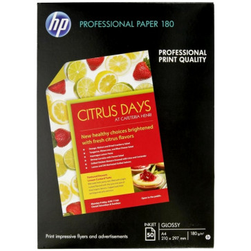 Hartie foto HP Professional Inkjet A4, 180 g/mp, 50 coli/top, lucios