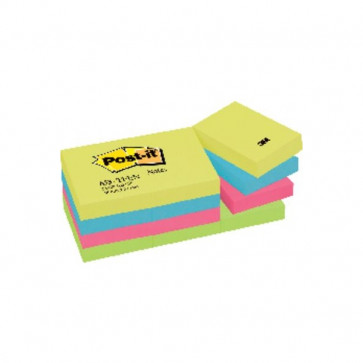 Notesuri autoadezive (12 seturi), 38 x 51mm, 100 file/set, diferite culori neon, POST-IT Dynamic 653-TFEN