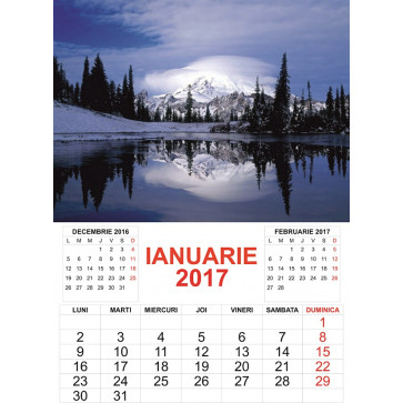 Calendar 2017, cu imagini, 12 file + coperta, 32 x 45cm, PEISAJE