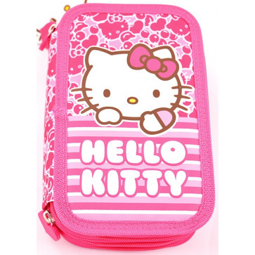 Penar, roz, trei fermoare, HELLO KITTY Dungi