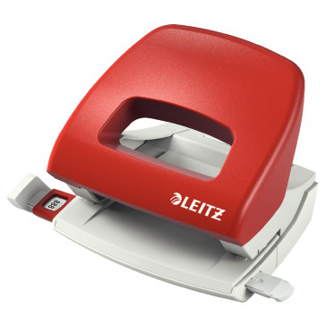 Perforator plastic de birou, pentru maxim 16 coli, rosu, LEITZ 5038 NeXXt Series