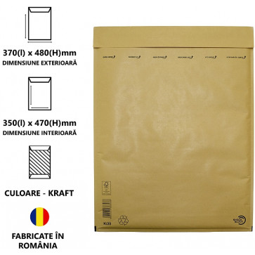 Plic antisoc, K20, ext. 370(l) x 480(H)mm, int. 350(l) x 470(H)mm, siliconic, kraft, 80 g_mp, GPV_GPV108848-1