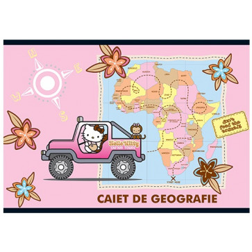 Caiet pentru geografie, 17 x 24cm, 24 file, PIGNA Premium - Hello Kitty