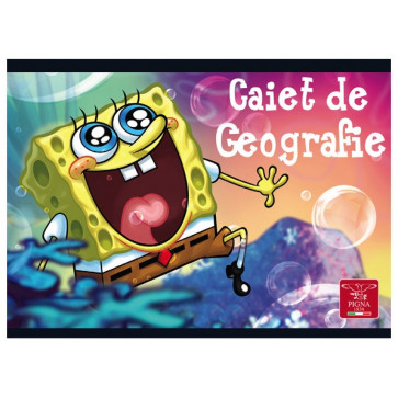 Caiet pentru geografie, 17 x 24cm, 24 file, PIGNA Sponge Bob