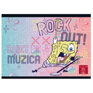 Caiet pentru muzica, 17 x 24cm, 24 file, PIGNA Sponge Bob