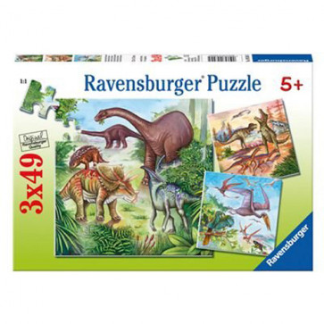 Puzzle dinozauri, 3x49 piese, RAVENSBURGER