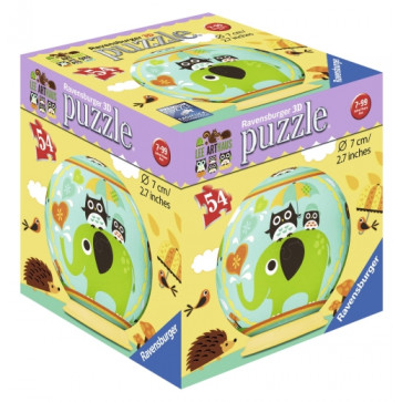 Puzzle 3D Bufnita si elefant, 54 piese, RAVENSBURGER Puzzle 3D