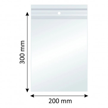 Punga cu sistem de inchidere (ziplock), 200 x 300mm, 40 mic., 100 buc. pe set-1