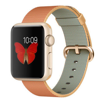 APPLE Watch Sport 38mm, cu carcasa din aluminiu gold, Gold/Red Woven Nylon