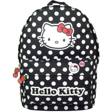 Ghiozdan, gimnaziu, simplu, negru cu buline, PIGNA Hello Kitty