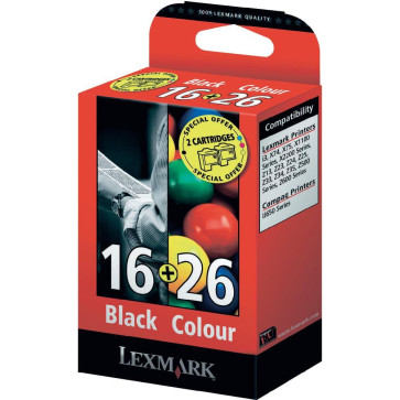 Set, black + color, nr. 16 + 26, LEXMARK 80D2126