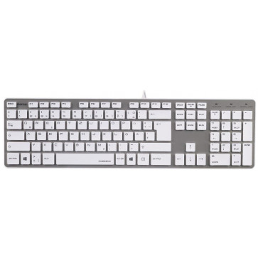 Tastatura cu fir, USB, alb-argintiu, HAMA Rossano