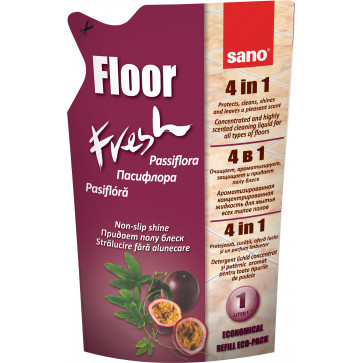 Rezerva detergent concentrat pentru pardoseli, 1 L, floarea pasiunii, SANO Floor Fresh