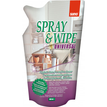 Rezerva detergent lichid, universal, antibacterian, 500ml, SANO Spray&Wipe