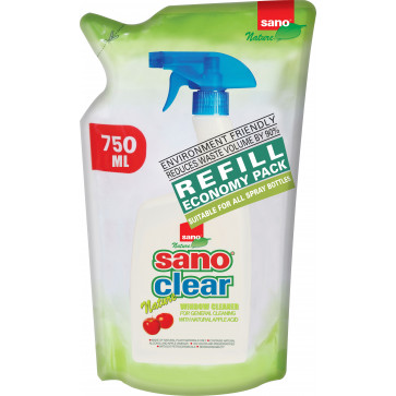 Rezerva detergent pentru geamuri, 750 ml, SANO Clear Nature
