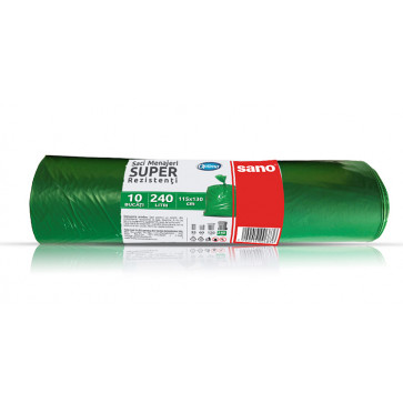 SA14006836_Saci menajeri (LDPE) 240 litri (115 x 130cm), 10 bucati pe rola, verde, SANO Optima-1