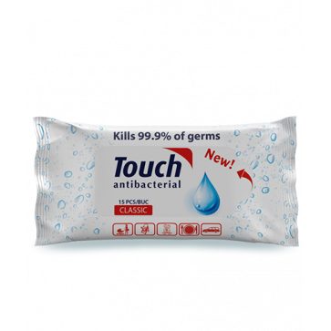 Servetele umede antibacteriene, 15 bucati/pachet, Touch antibacterial-1